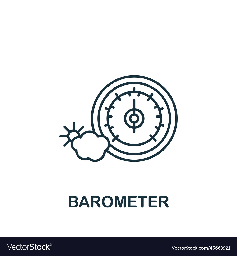 Barometer icon line simple measuring vector image Barometer icon line simple measuring