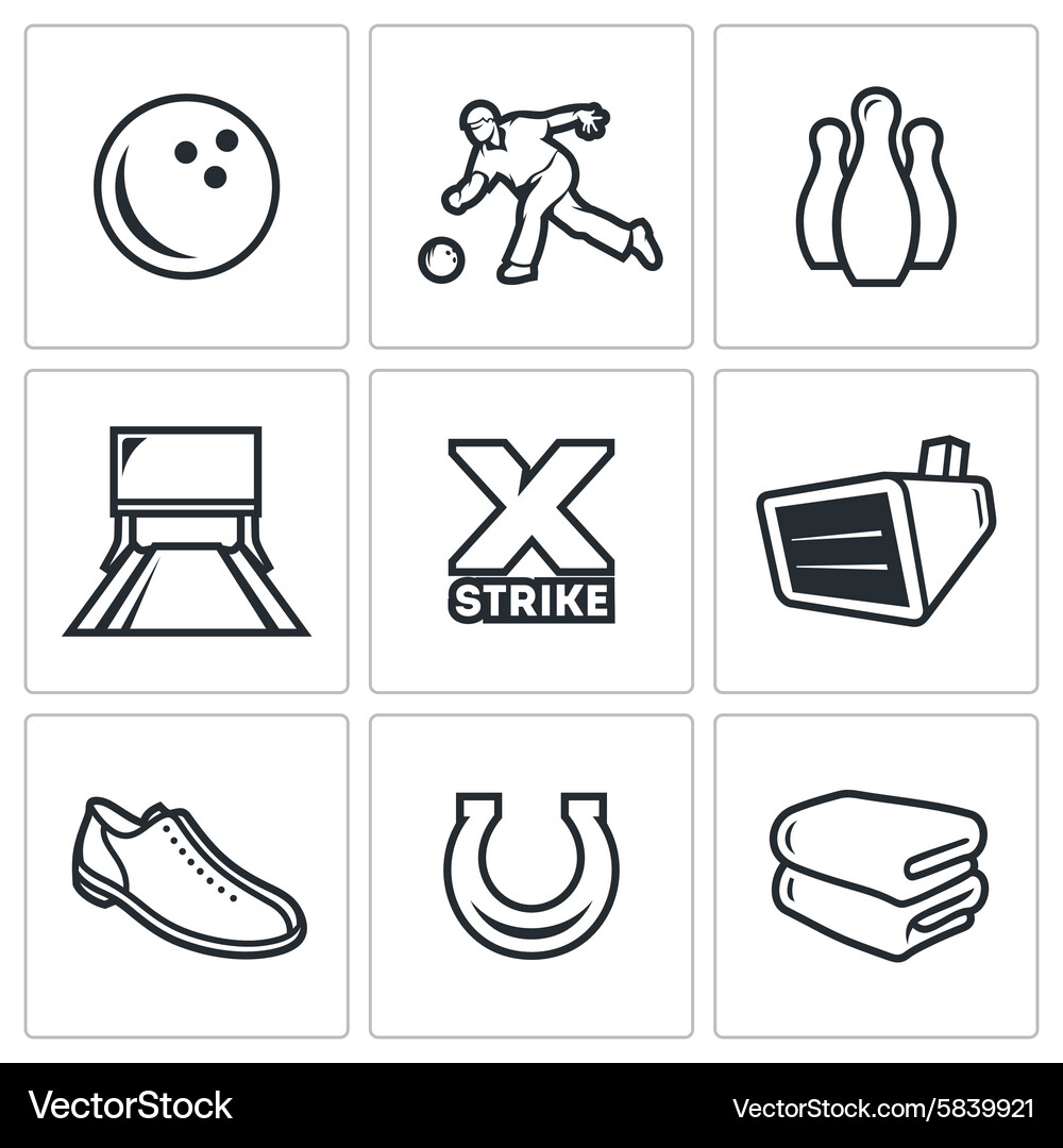 Bowling icons Royalty Free Vector Image - VectorStock