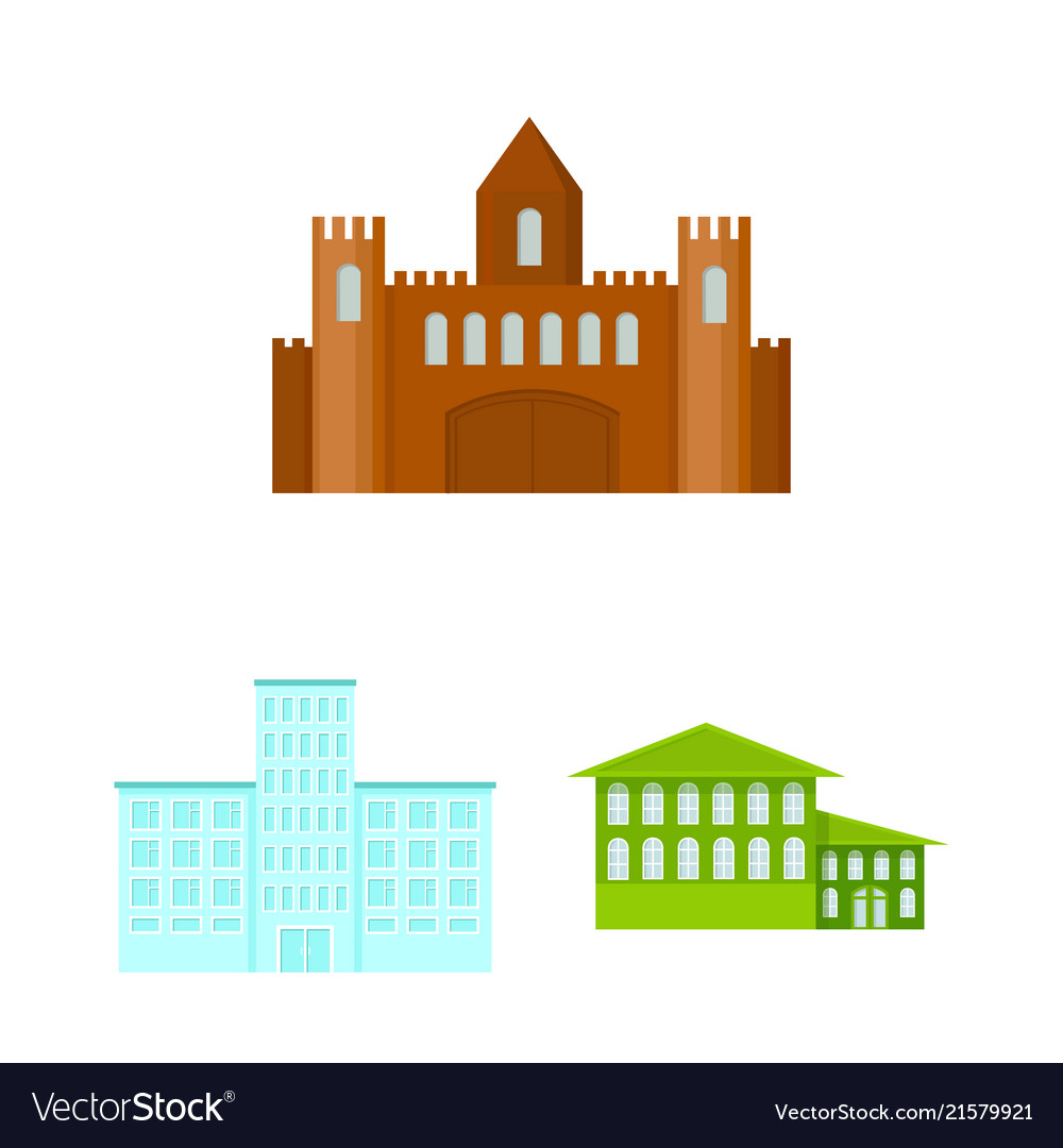 Building and architecture cartoon icons in set
