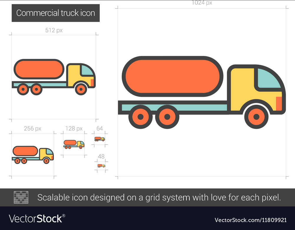 Commercial truck line icon