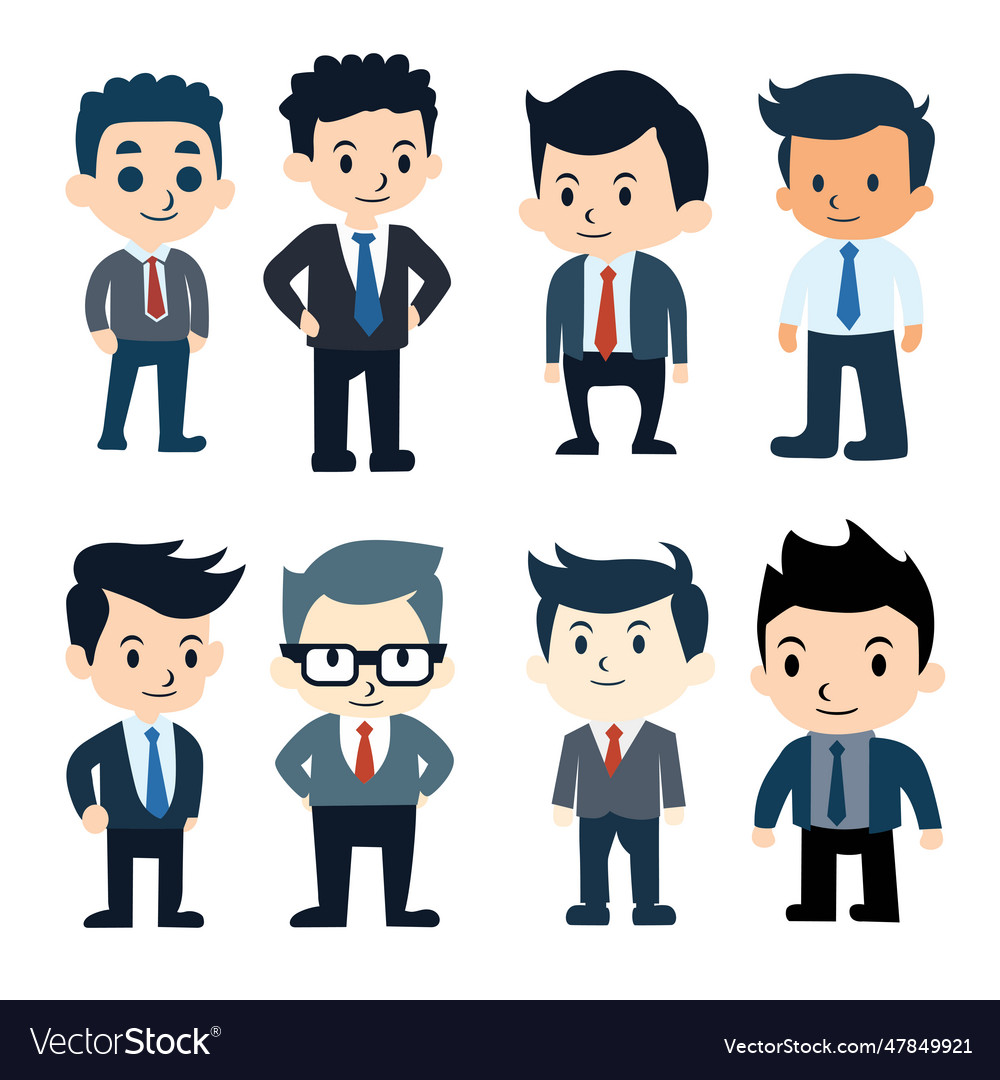 Cute business man character Royalty Free Vector Image