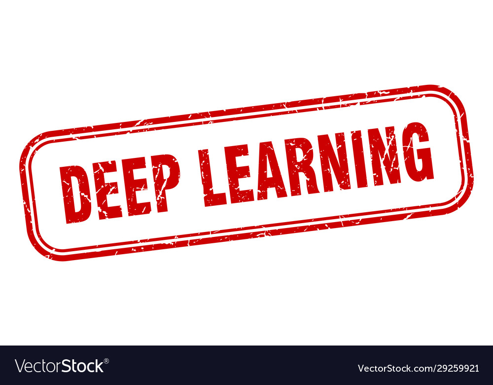 Deep Learning Stempel quadratisch grunge