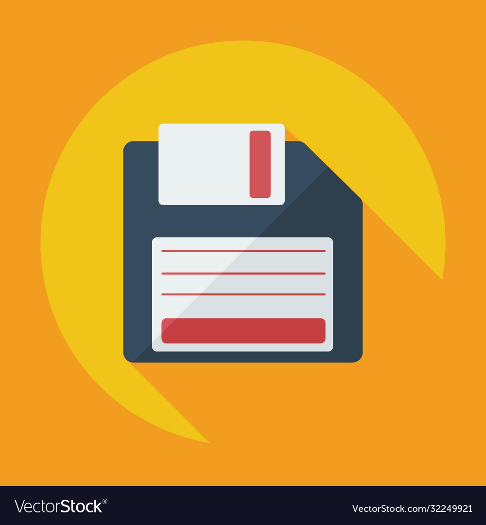 Flat modern design with shadow icon diskette Vector Image