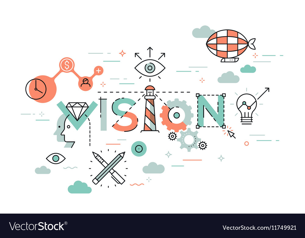 Flat style thin line banner design vision Vector Image