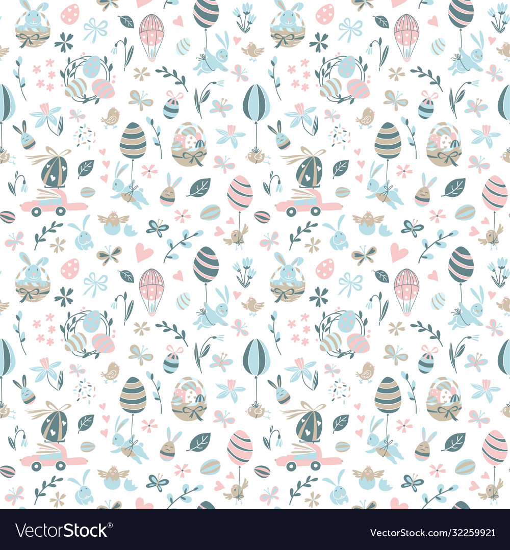 Funny happy easter seamless pattern background