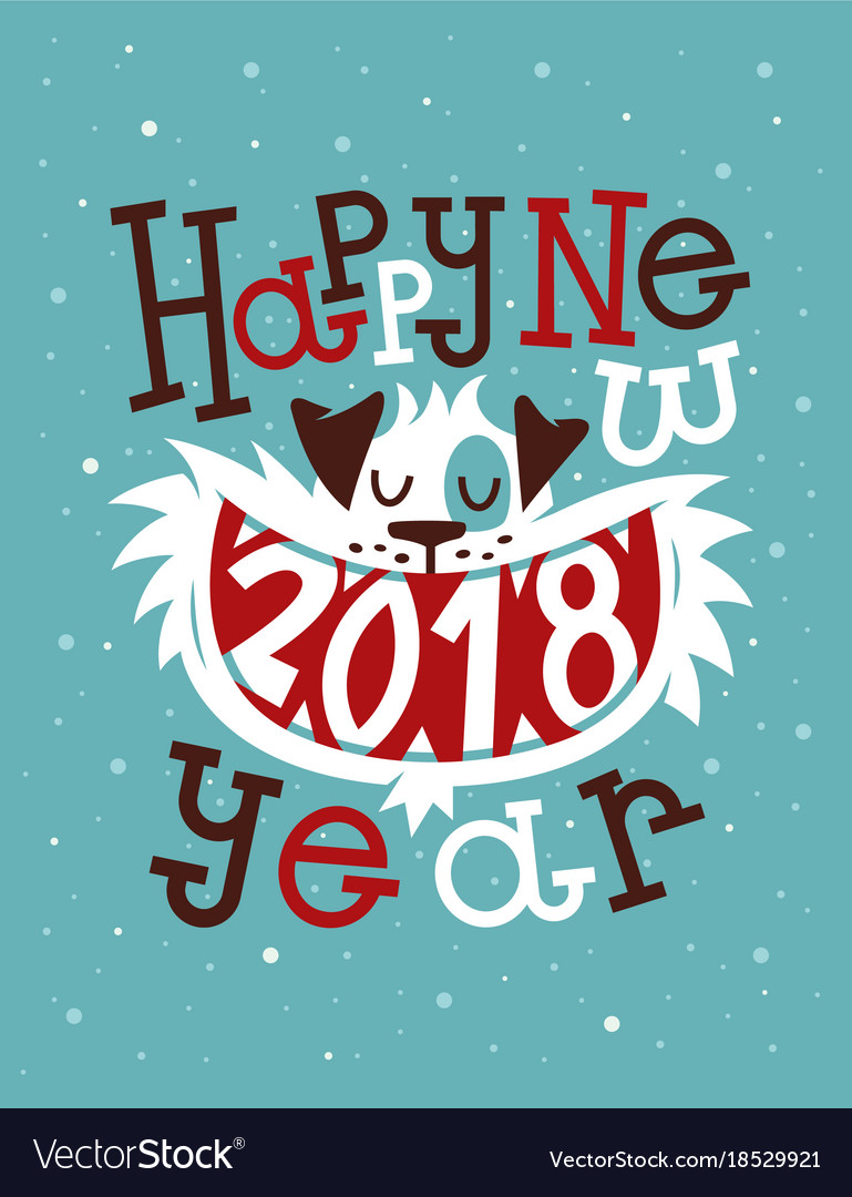 Happy new 2018 year Royalty Free Vector Image - VectorStock