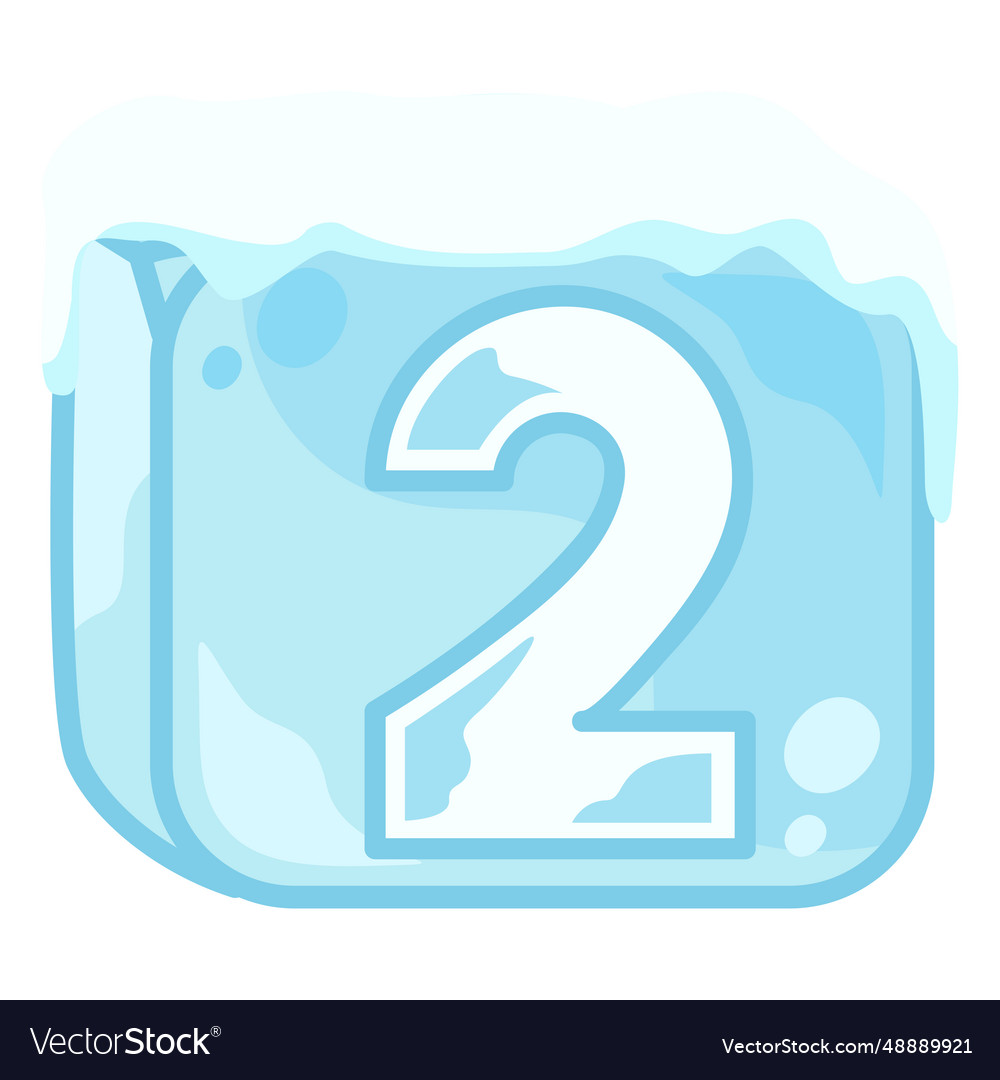 Ice cube number 2 vector image Ice cube number 2