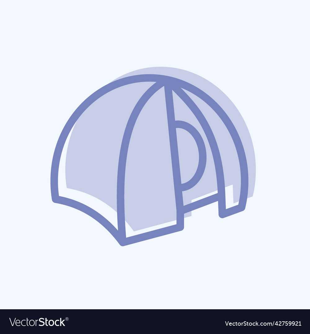 Icon tent suitable for education symbol two tone Vector Image