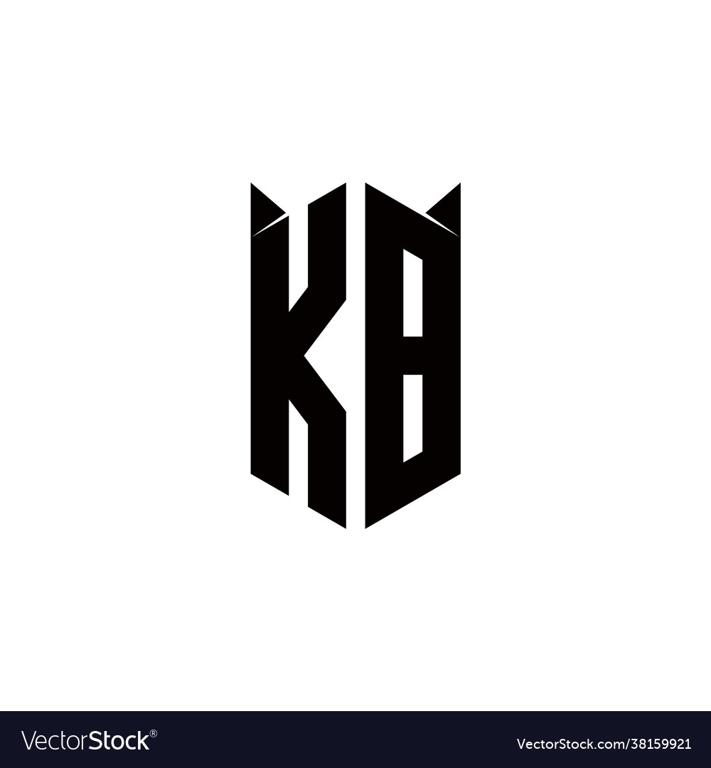 Kb logo monogram with shield shape designs