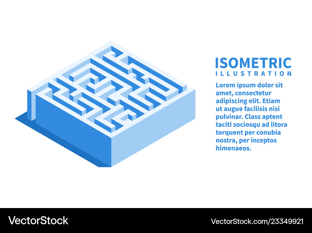 Labyrinth square maze icon isometric template Vector Image