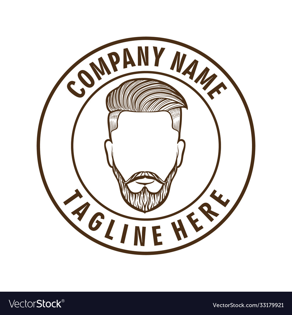 Male barbershop emblem logo creative concept