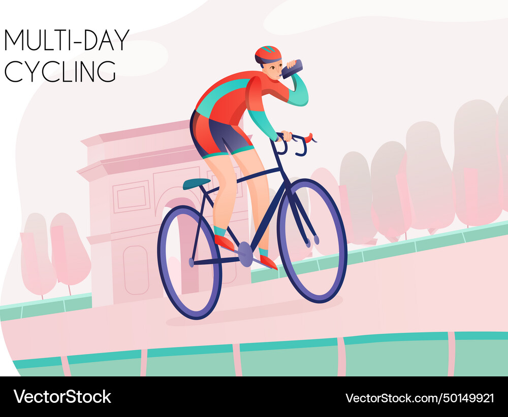 Multi day cycling Royalty Free Vector Image - VectorStock