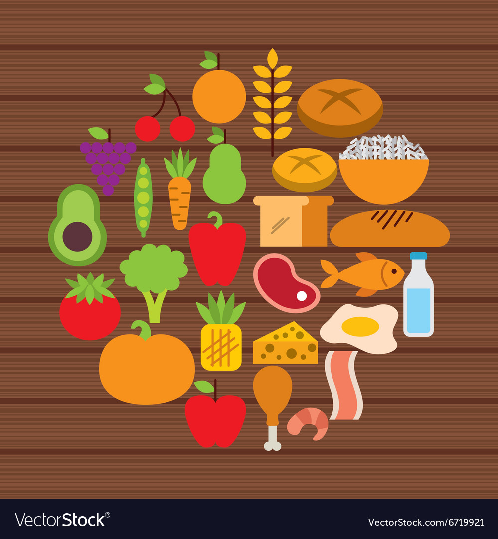 Nutritional food design Royalty Free Vector Image