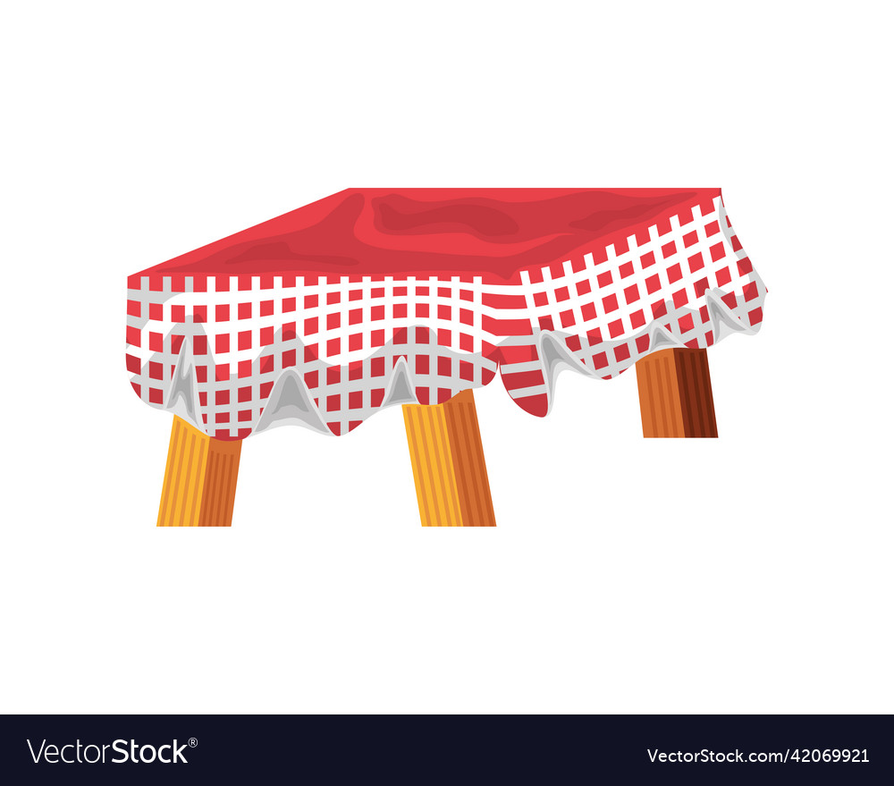 Picnic table with tablecloth Royalty Free Vector Image