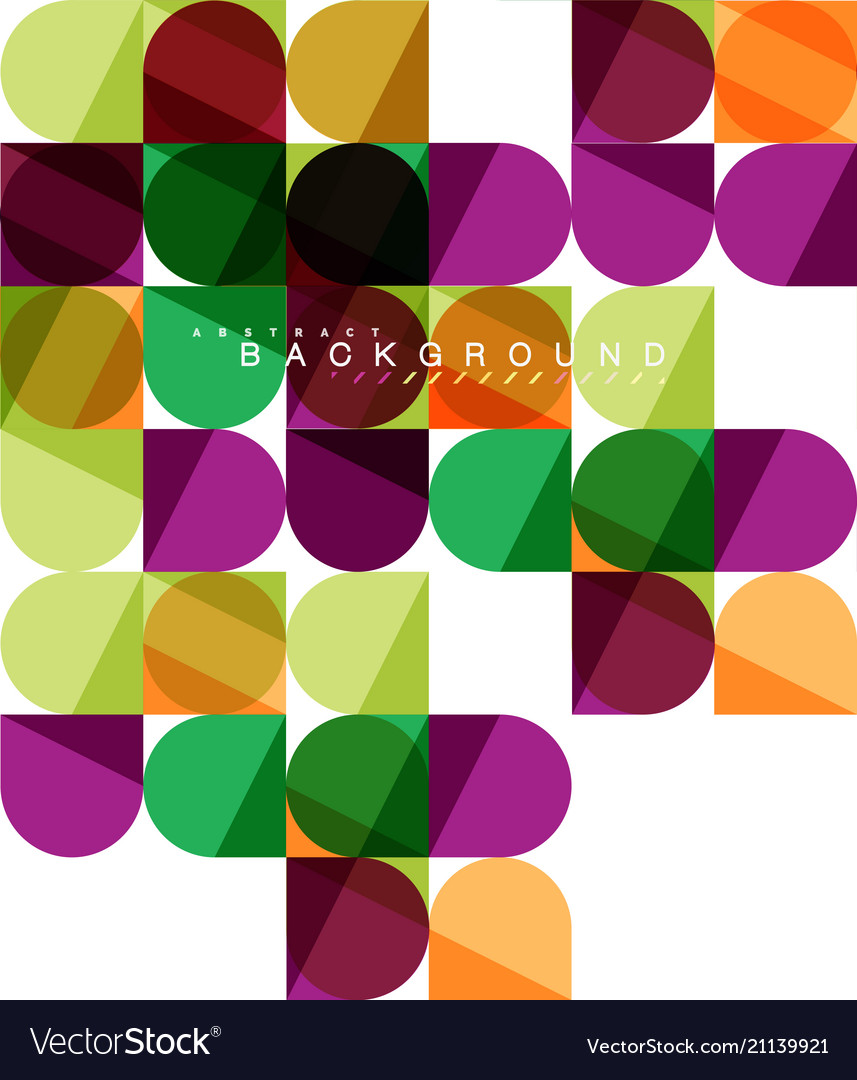 Round square geometric shapes on white tile Vector Image