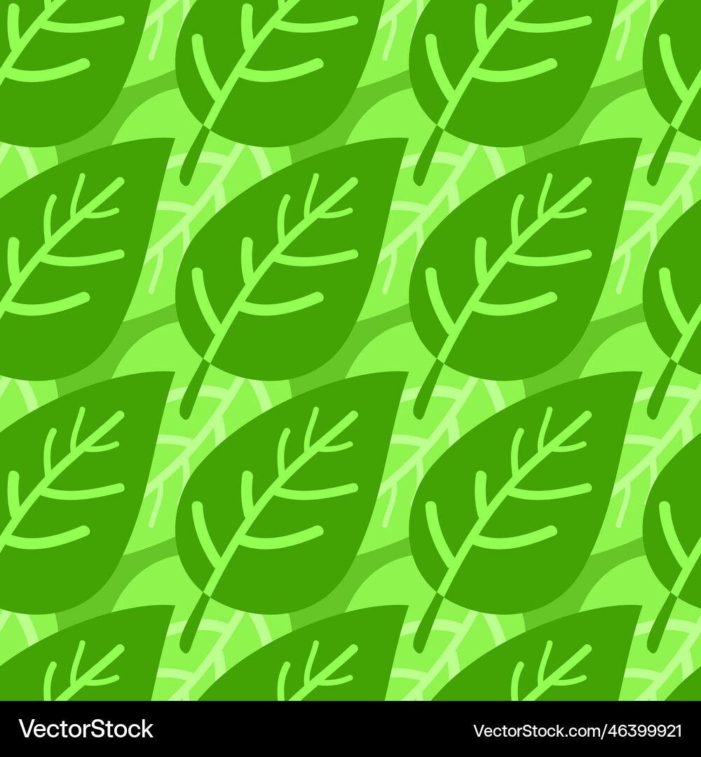 Seamless background green leaf Royalty Free Vector Image