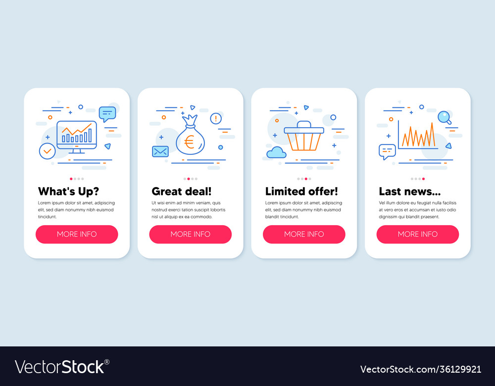 Set finance icons such as statistics money vector image Set finance icons such as statistics money