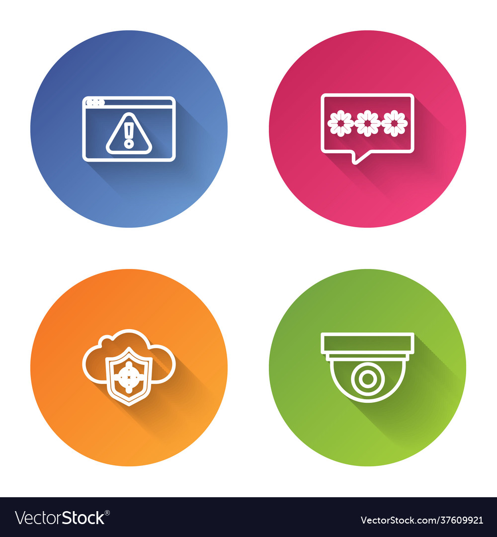 Set line browser with exclamation mark password vector image Set line browser with exclamation mark password