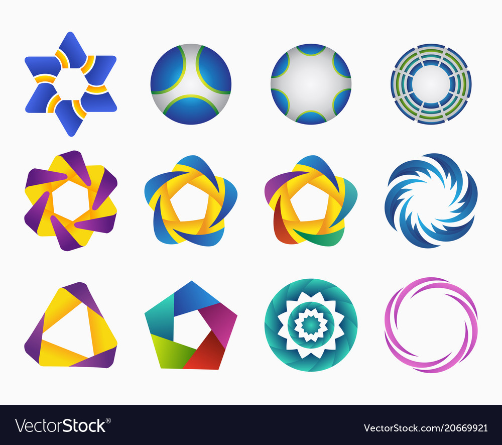 Set of templates gradient logos Royalty Free Vector Image