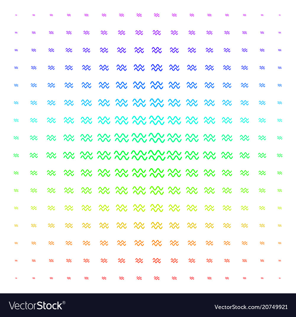 Sinusoid waves shape halftone spectrum effect vector image Sinusoid waves shape halftone spectrum effect