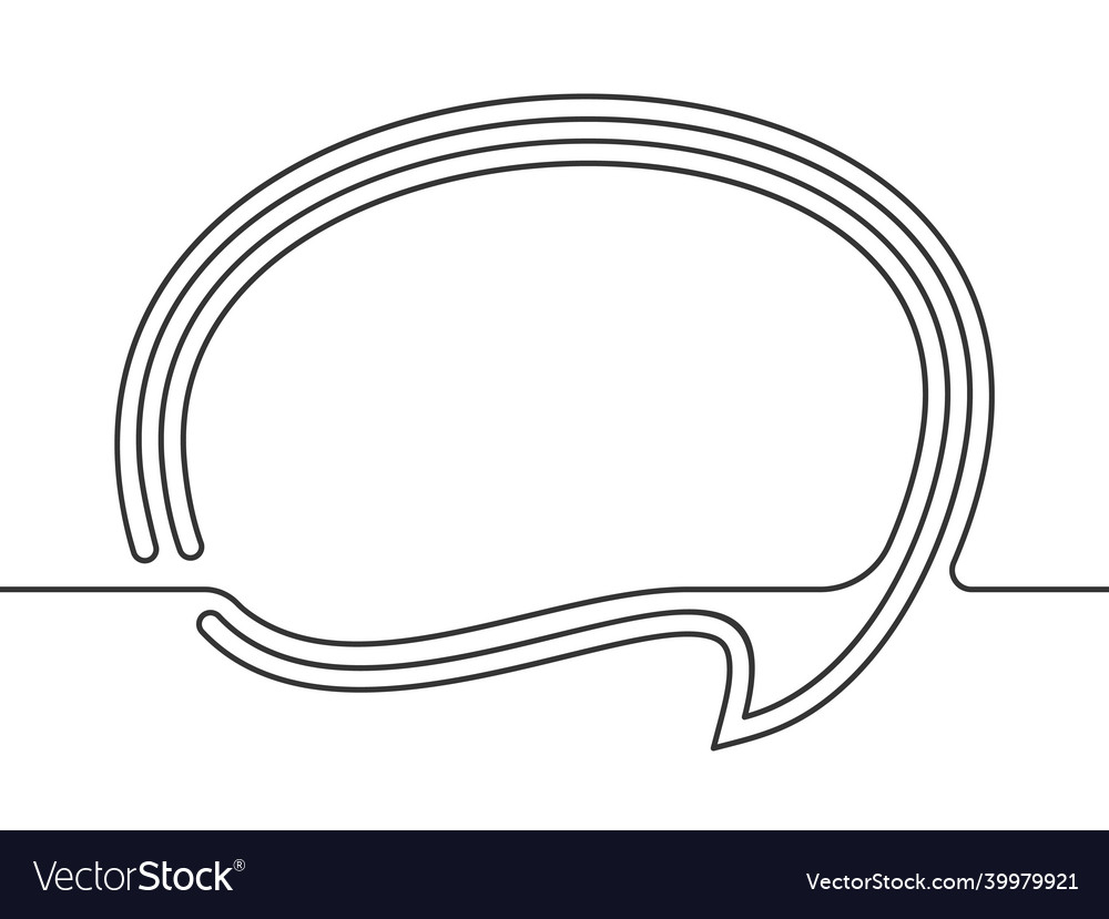 Speech bubble continuous line drawing flow liquid