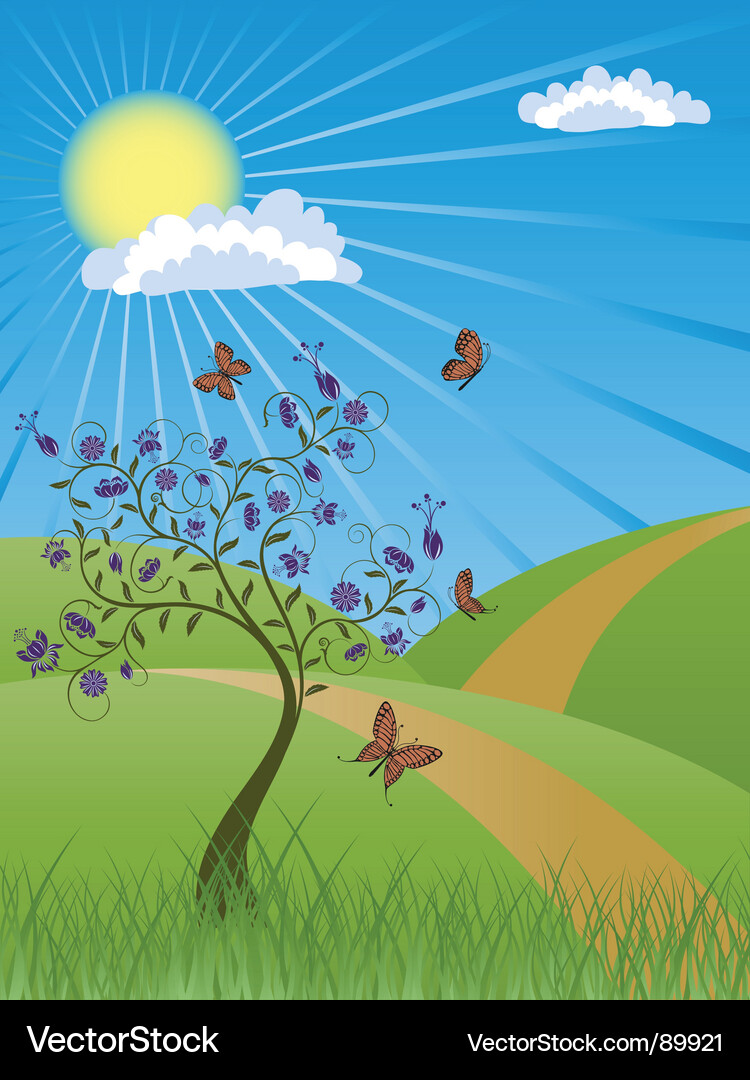 Summer landscape Royalty Free Vector Image - VectorStock