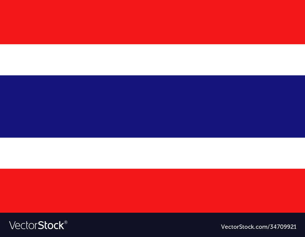 Thailand national flag in exact proportions