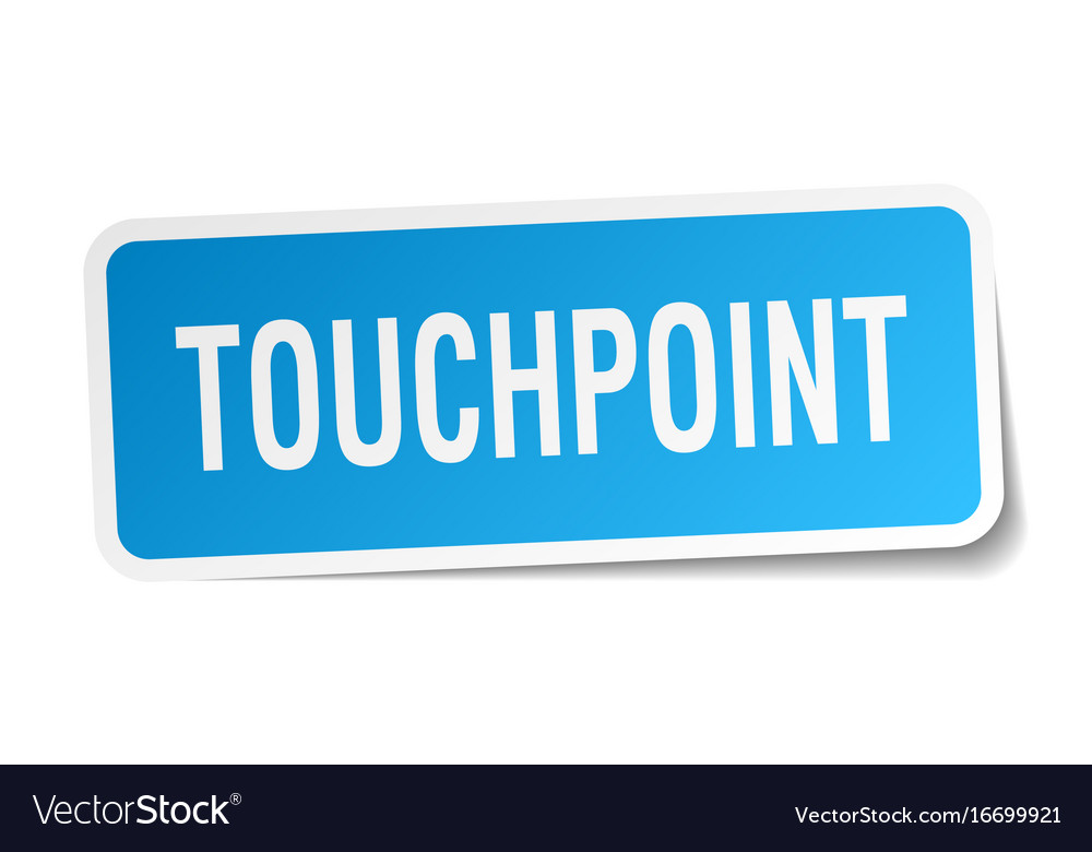 Touchpoint square sticker on white Royalty Free Vector Image