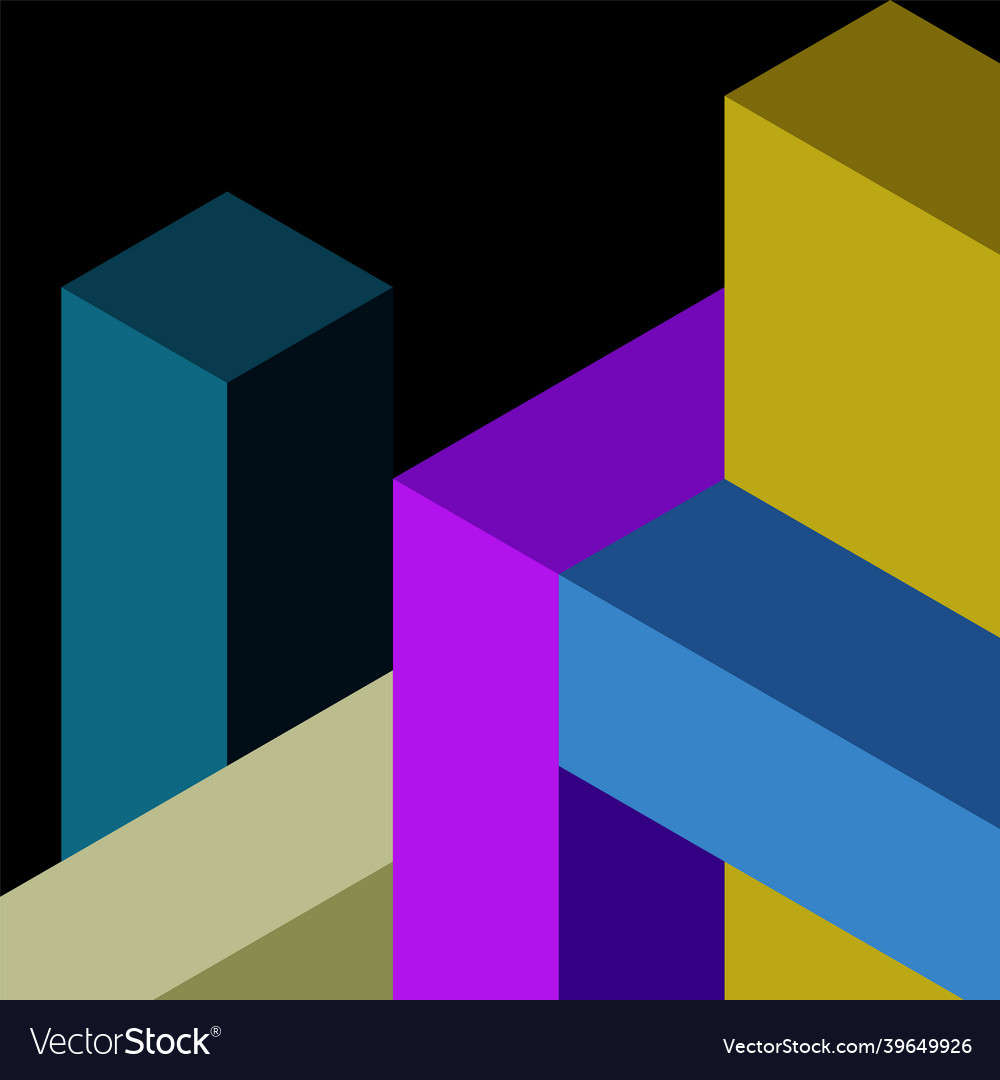 Abstract background 3d cubes cubic elements vector image Abstract background 3d cubes cubic elements