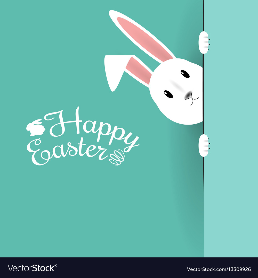 Beautiful easter hare on blue background