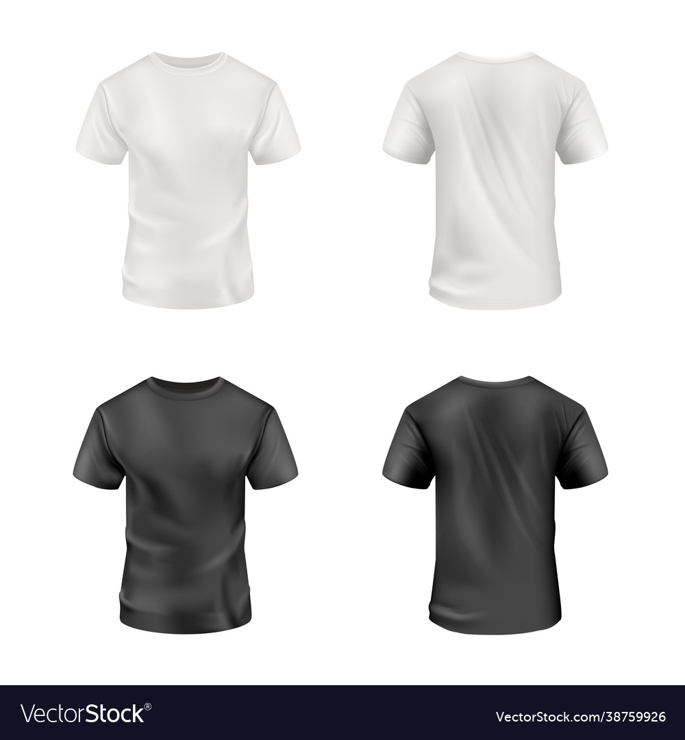 Black and white t-shirt set on background Vector Image