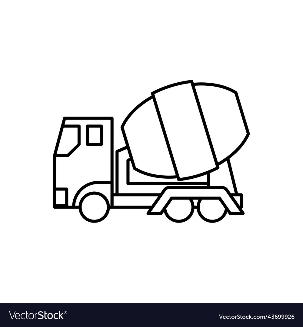 Cement Lkw Linie Art Icon Design Template vector image Cement Lkw Linie Art Icon Design Template