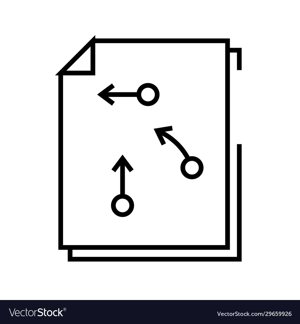 Decision algorithm line icon concept sign vector image Decision algorithm line icon concept sign