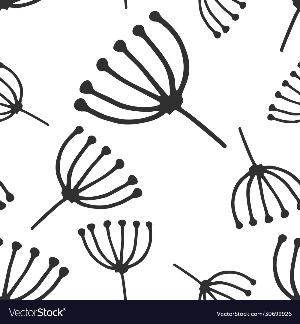 Doodle abstract flower seamless pattern isolated