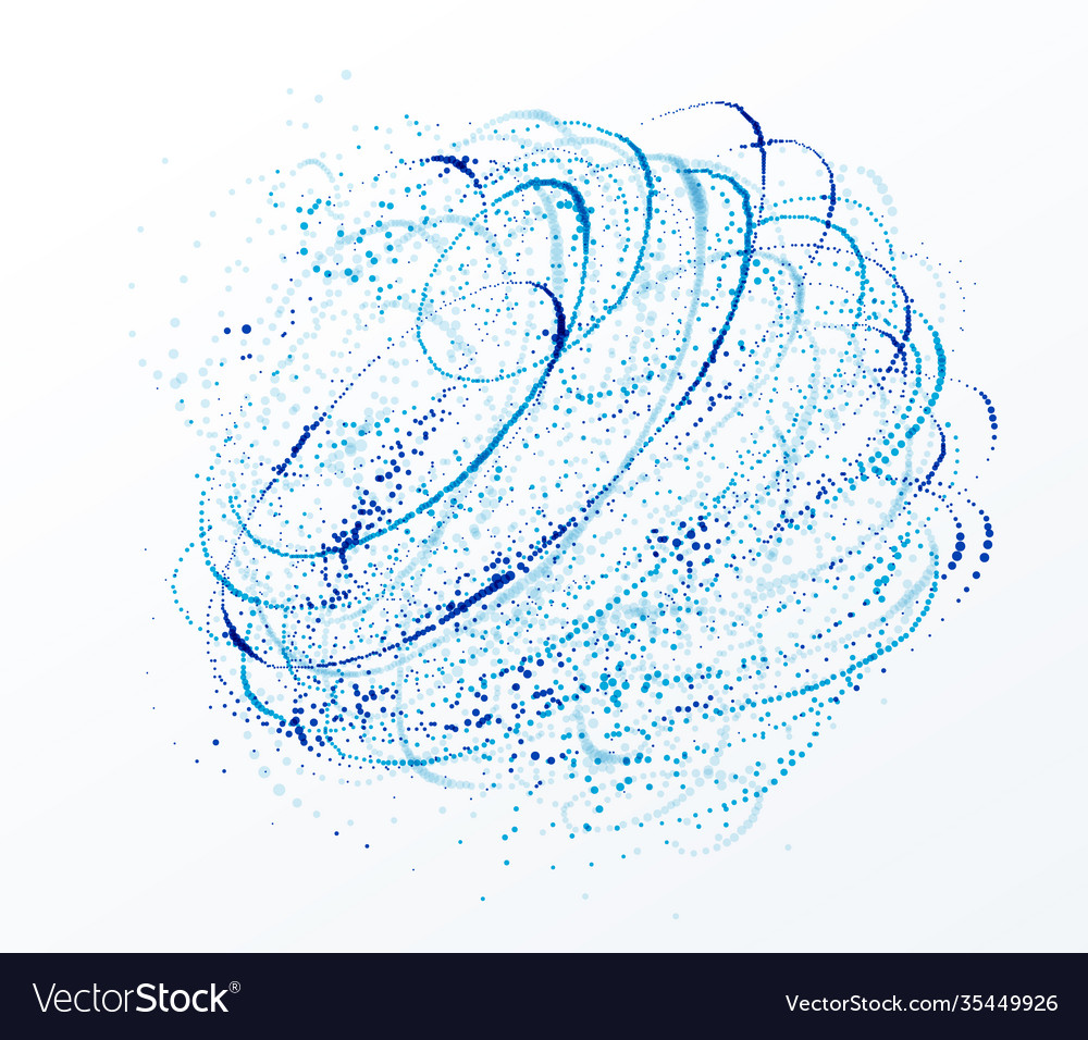 Dots particles flowing vortex abstract background vector image Dots particles flowing vortex abstract background