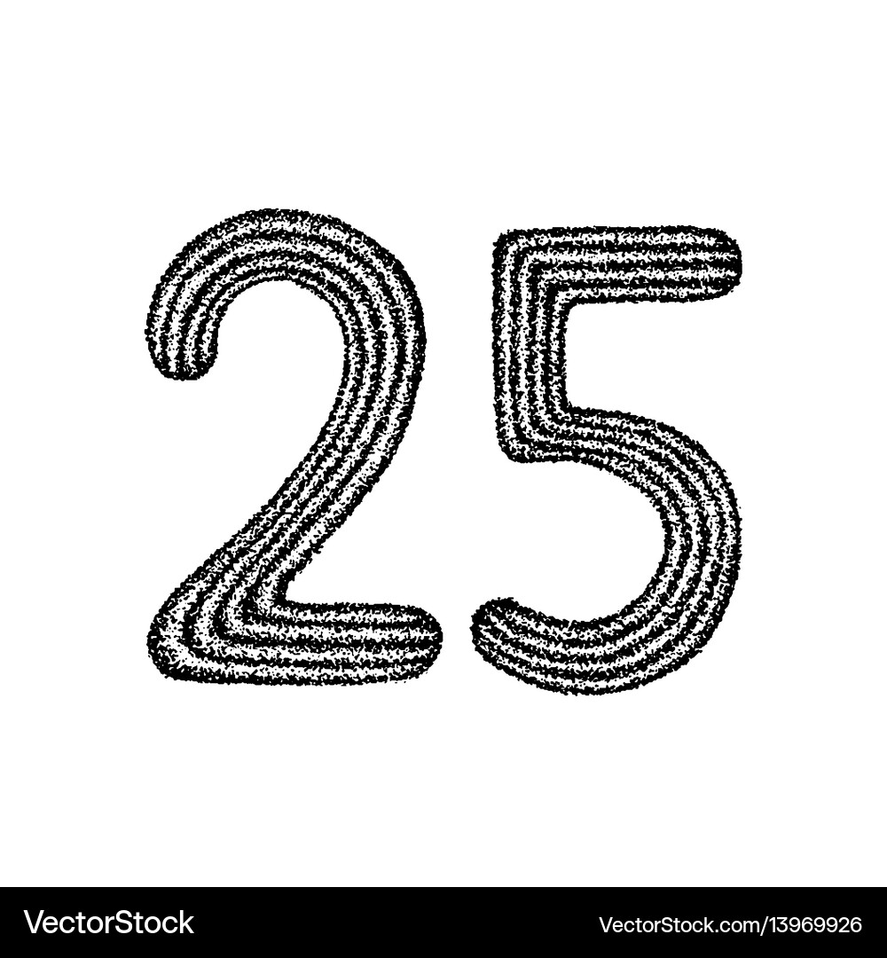 Dotwork twenty five Royalty Free Vector Image - VectorStock