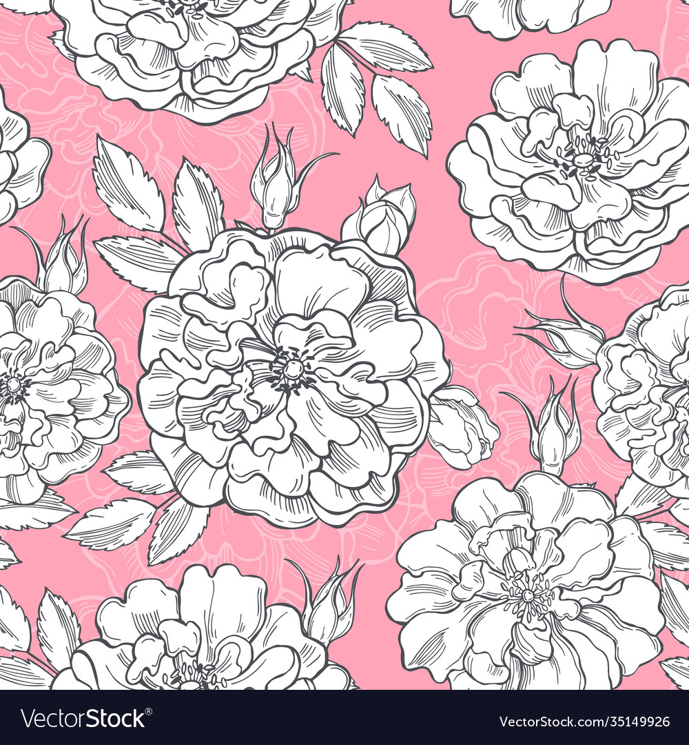 Floral background seamless pattern with hand Vector Image