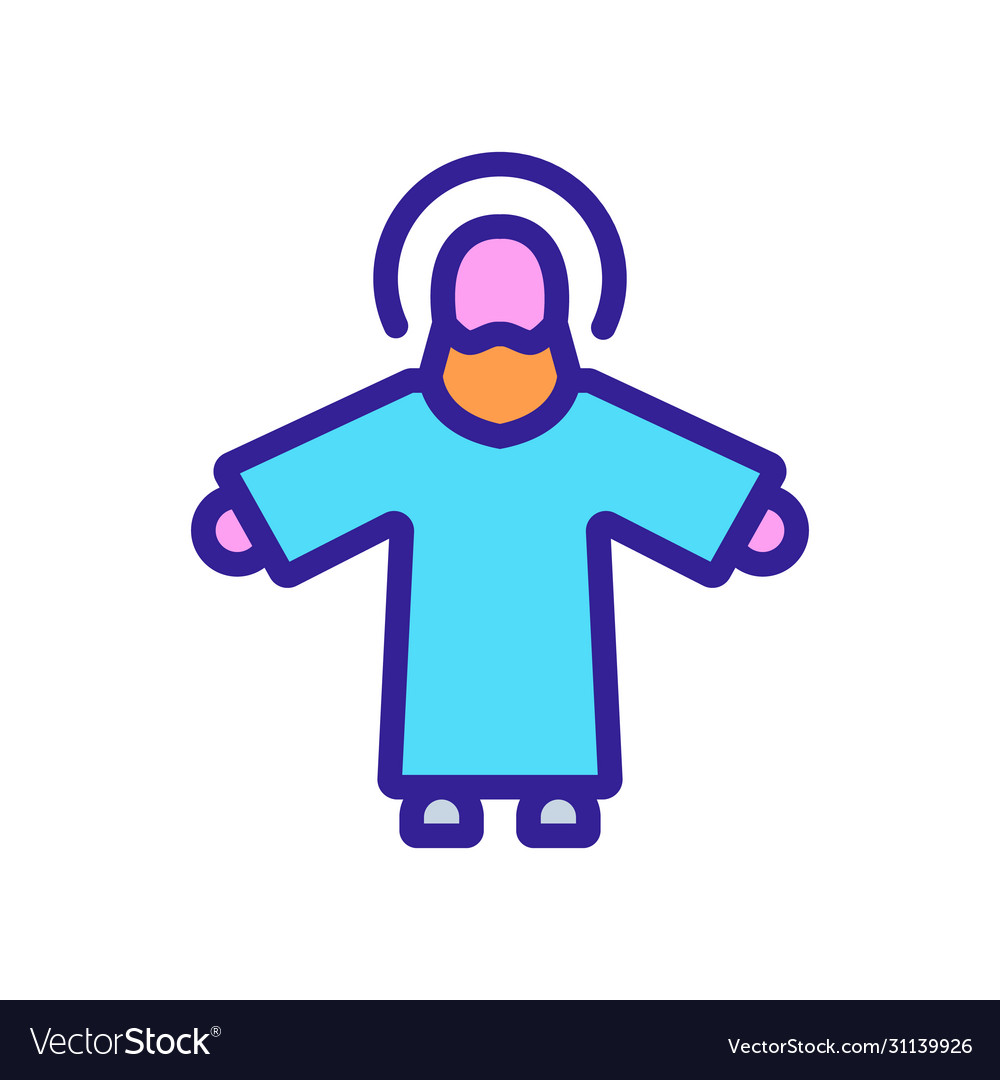 Holy figure saint with arms spread out to side Vector Image