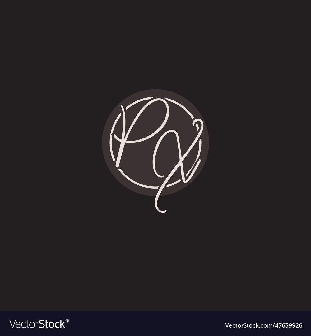 Initials px logo monogram with simple circle line