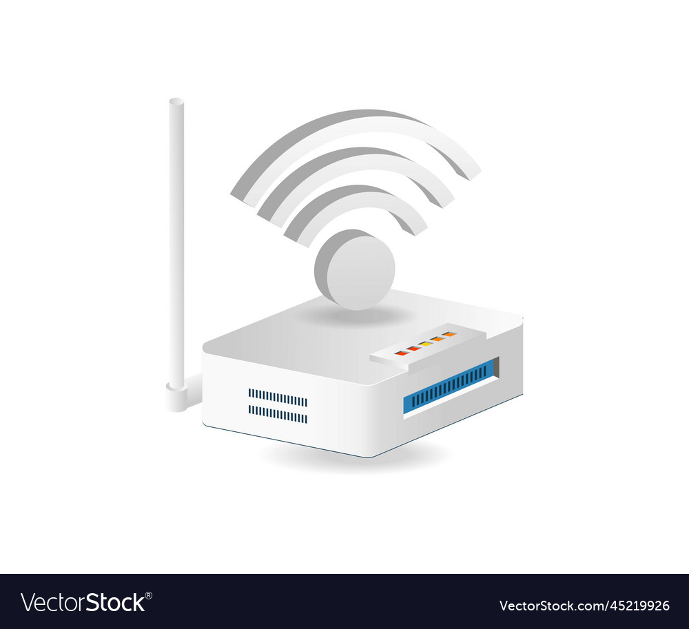 Isometric Wifi Router Network Concept