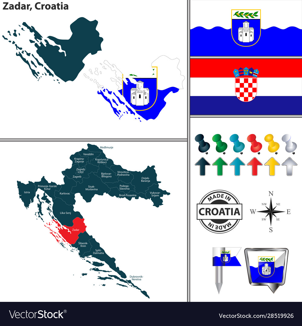 Map zadar croatia Royalty Free Vector Image - VectorStock