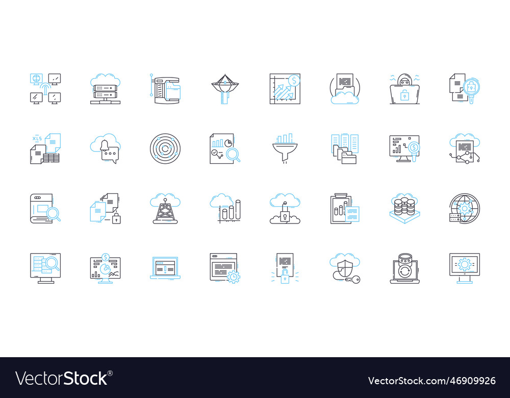 Mobile app linear icons set accessibility vector image Mobile app linear icons set accessibility