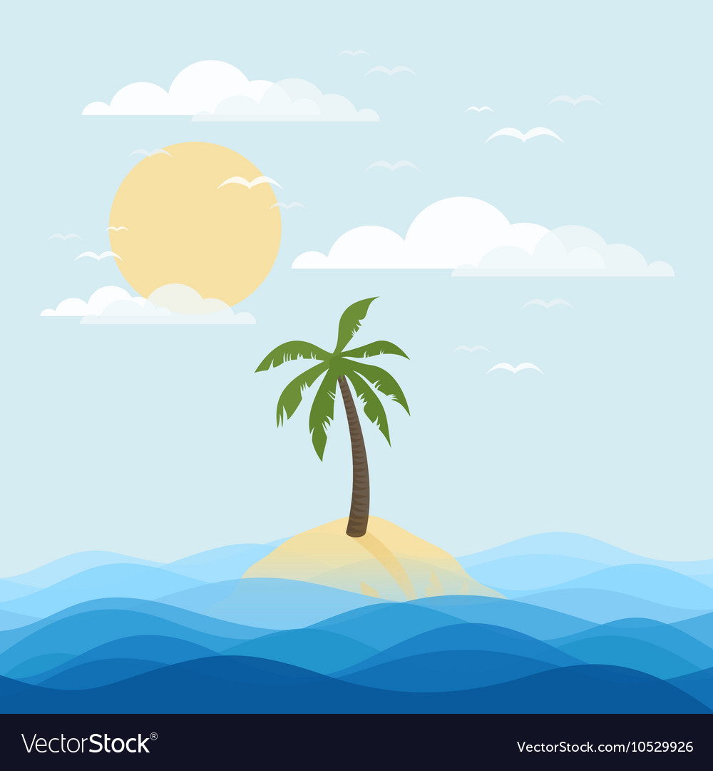 Palm island Royalty Free Vector Image - VectorStock