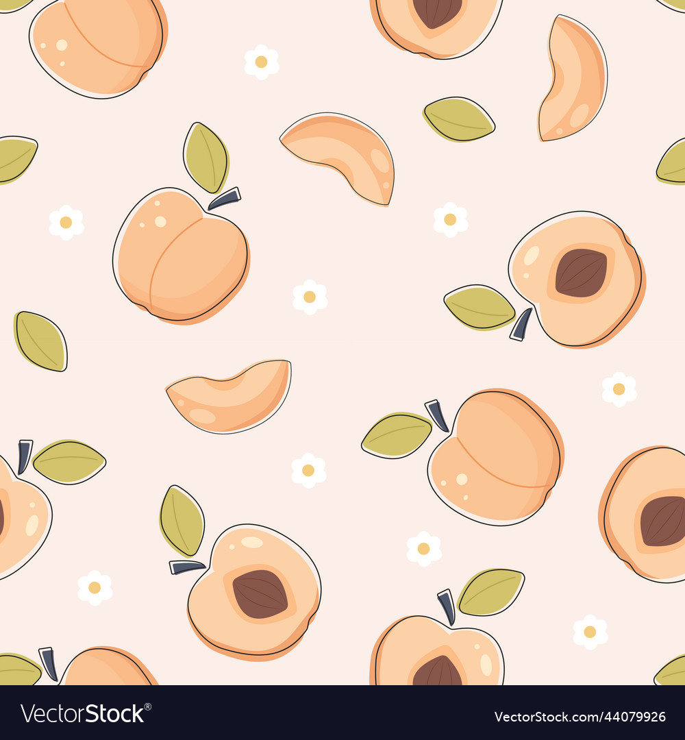 Peach pattern with pink background and camomiles