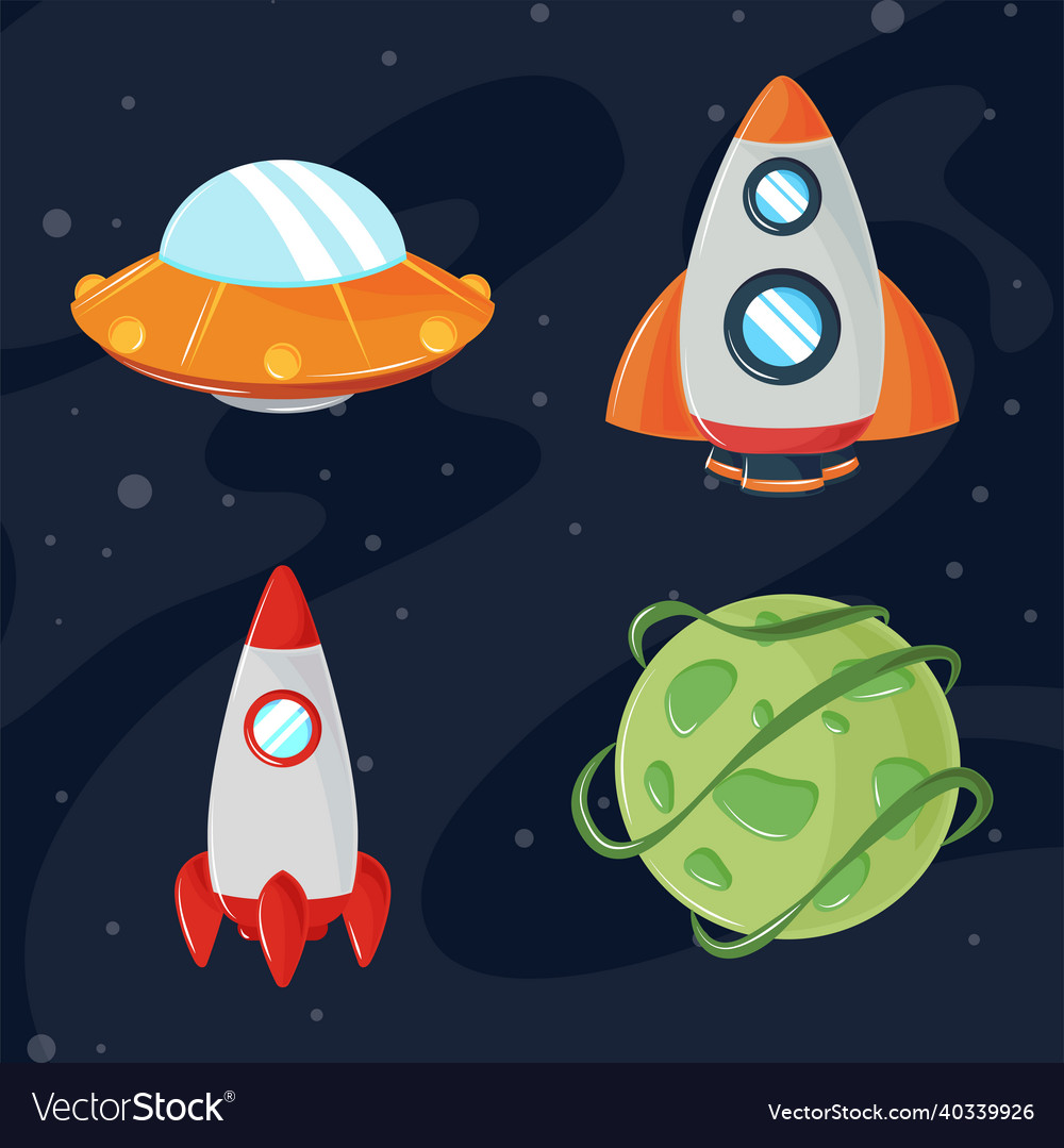 Set spaceships and planet