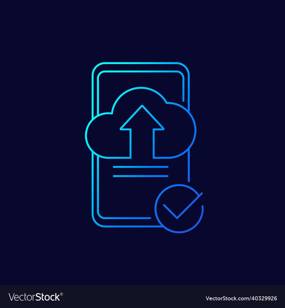 Upload with a phone linear icon