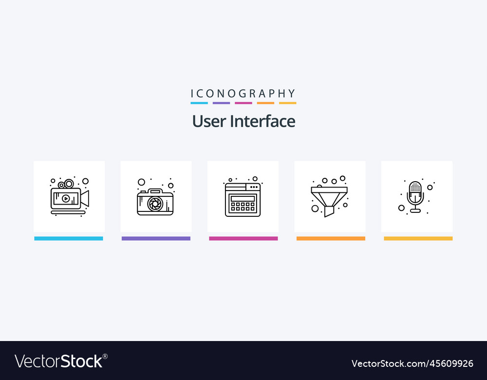 User interface line 5 icon pack including map