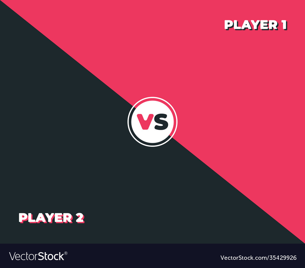 Versus screen design red and dark vs letters Vector Image