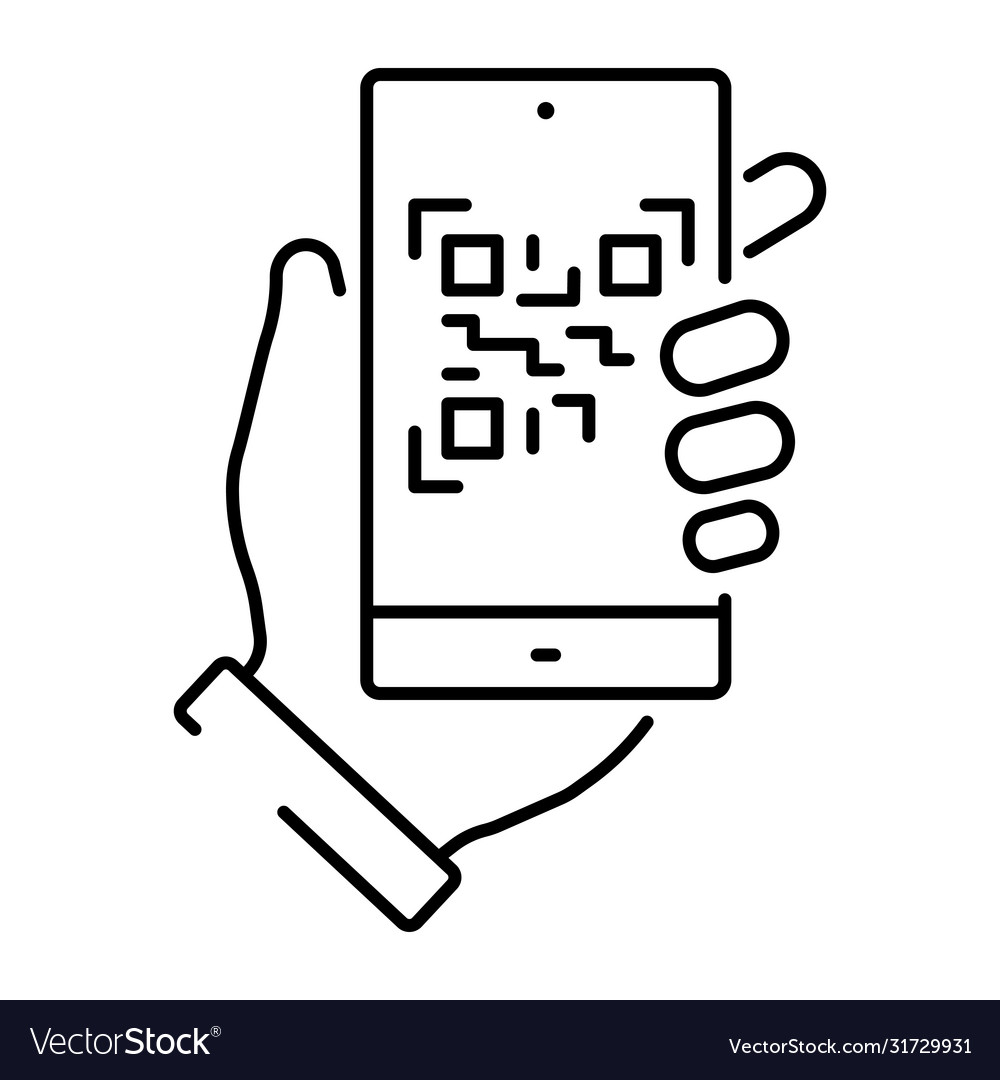 A simple icon smartphone scanning qr code