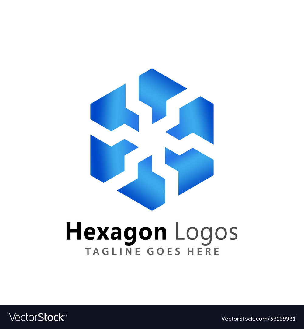 Abstract hexagonal spin logos design